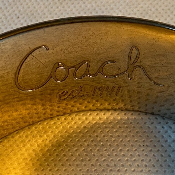 Coach Signature Bangle Bracelet in Cream and SIlver - Picture 7 of 10